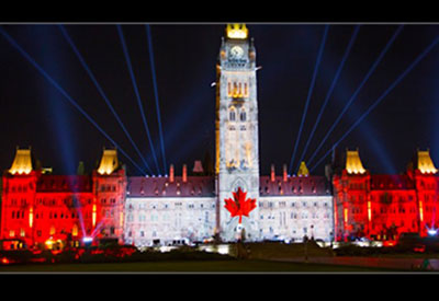 Christie Technology Displays Northern Lights Across Parliament Hill