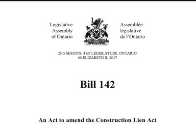 Construction Lien Amendment Act Has Passed Unanimously