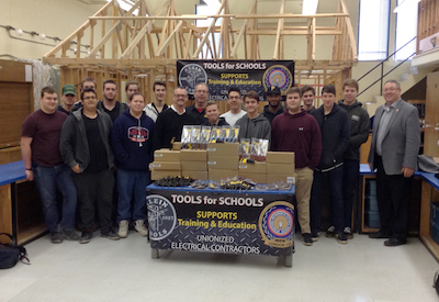 IBEW, ECAO and Klein Tools Local 120 Donate Tools for Schools