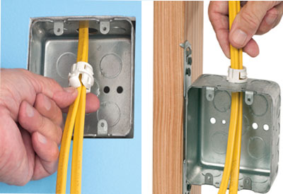 NEW White Button Cable Connector – Easy Installation from Inside or Outside Electrical Box