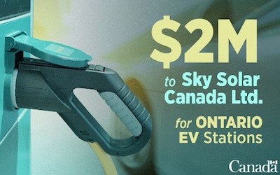 Federal Government to Invest $2 Million in Solar-Powered Charging Stations Across Ontario