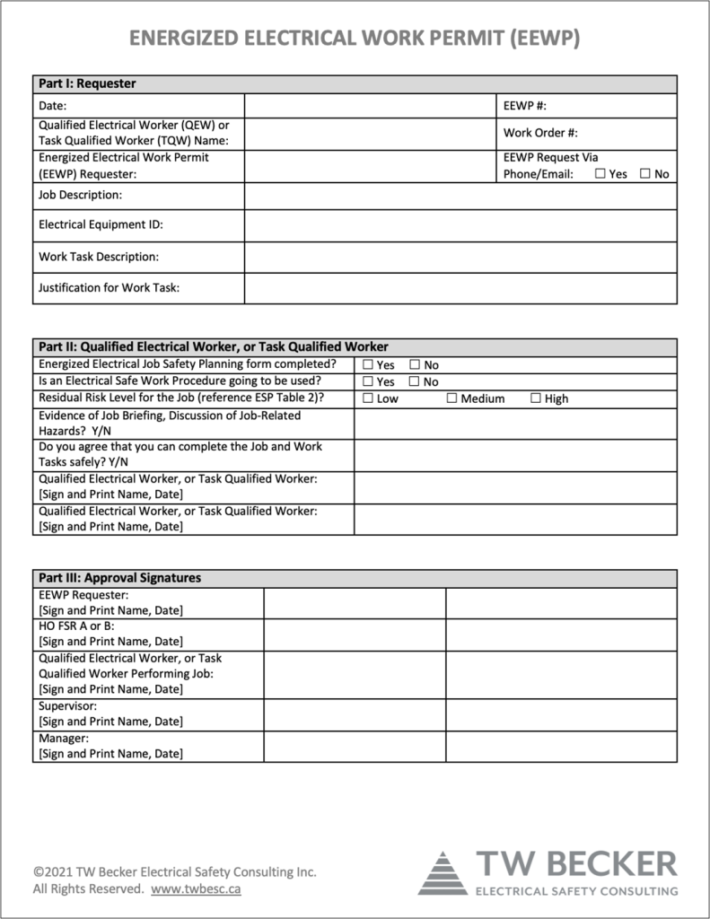 Energized Electrical Work Permit YES or NO? - Electrical Industry News Week