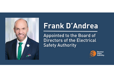 Frank D’Andrea Appointed to the Electrical Safety Authority Board of Directors