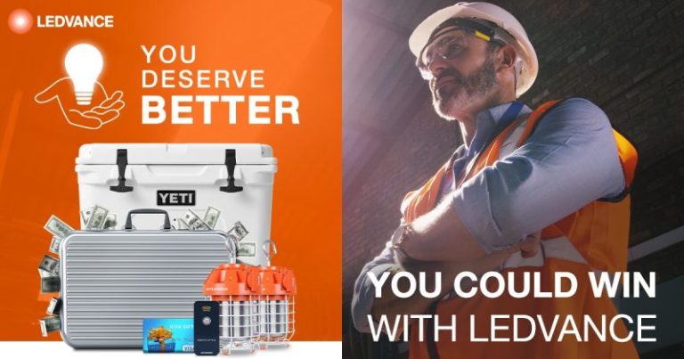 LEDVANCE “You Deserve Better” Contest for Electrical Contractors: Deadline November 30th