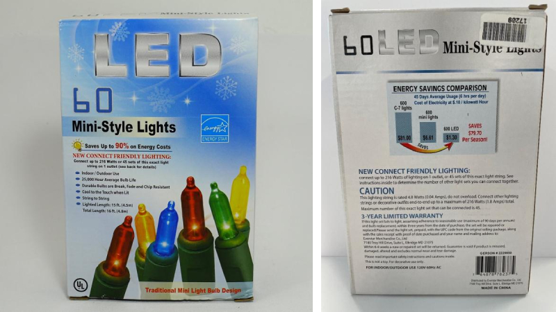 60 LED Mini-Style Lights Recalled Due to Electric Shock Hazard