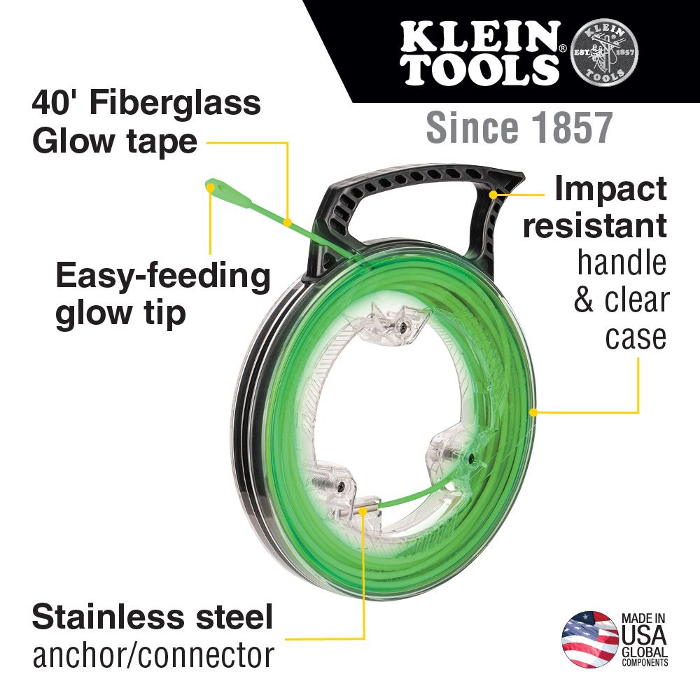 Klein tools glow-in-the-dark fish tape