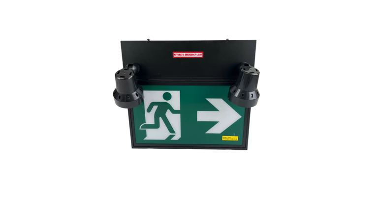 Arani Combo Running Man Emergency Light, 2 Head, 36W Battery Backup, Black