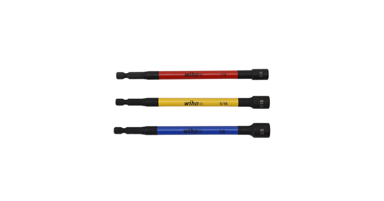 Wiha 3 Piece Color Coded Magnetic Nut Setter SAE Set