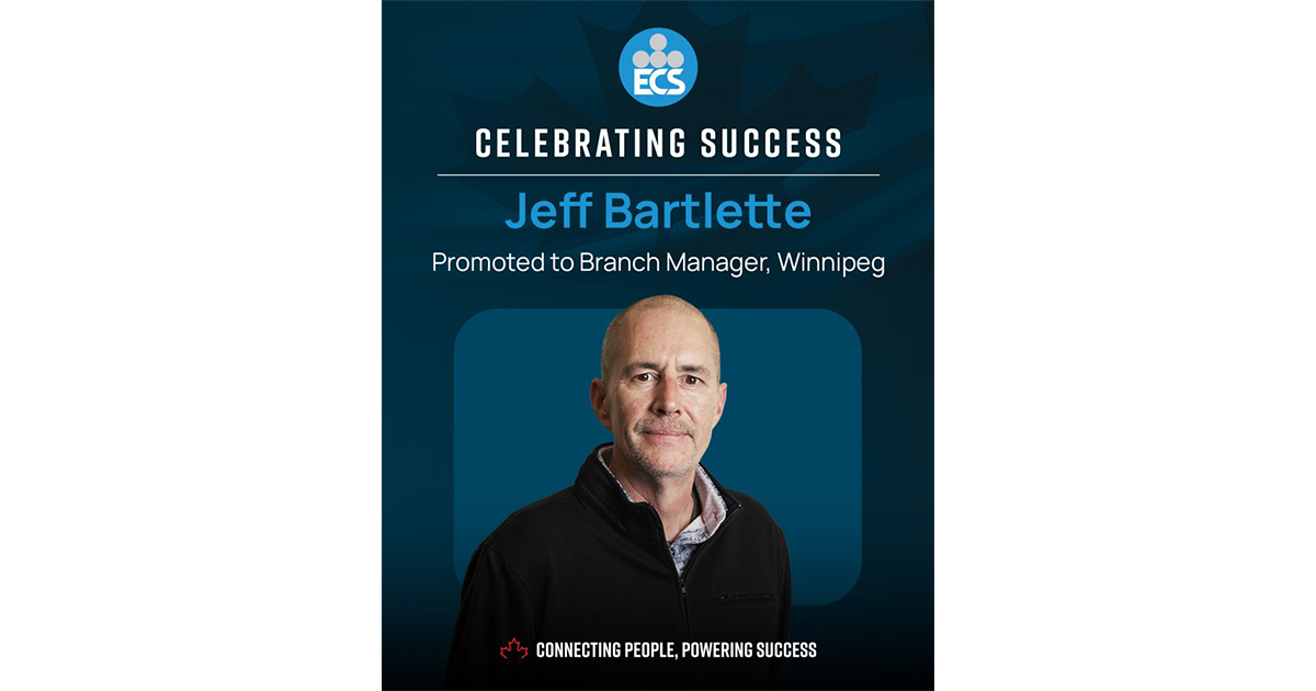 ECS Announces the Promotion of Jeff Bartlette to Branch Manager, Winnipeg